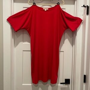 Michael Kors Red Cold Shoulder Dress